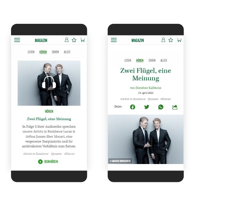 Konzerthaus Berlin – Mobil Magazin | MIR MEDIA - Digital Agentur | Django, Django Framework, User Centered Design, Design, User-Experience Workshop, Responsive, CMS, Personas-Modellierung, Mobile-First, Relaunch, Redesign