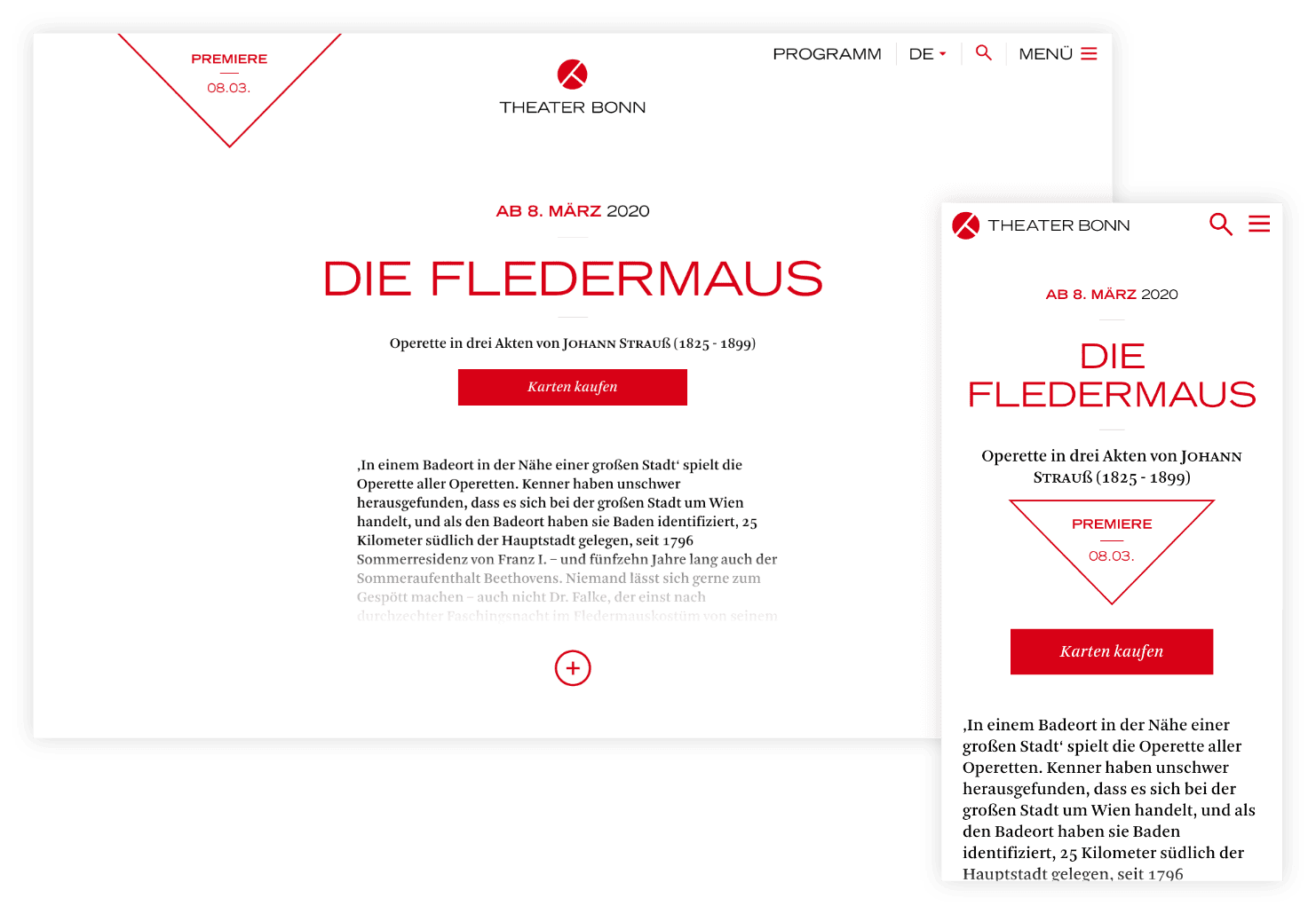Theater Bonn – Programme page | MIR MEDIA - Digital Agentur | Django, Django Framework, User Centered Design, Design, User-Experience Workshop, Responsive, CMS, Personas-Modellierung, Mobile-First, Relaunch, Redesign