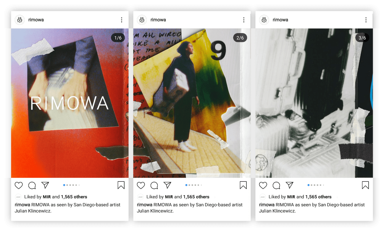Rimowa – Social Media Posts | MIR MEDIA - Digital Agentur | Django, Django Framework, User Centered Design, Design, User-Experience Workshop, Responsive, CMS, Personas-Modellierung, Mobile-First, Relaunch, Redesign