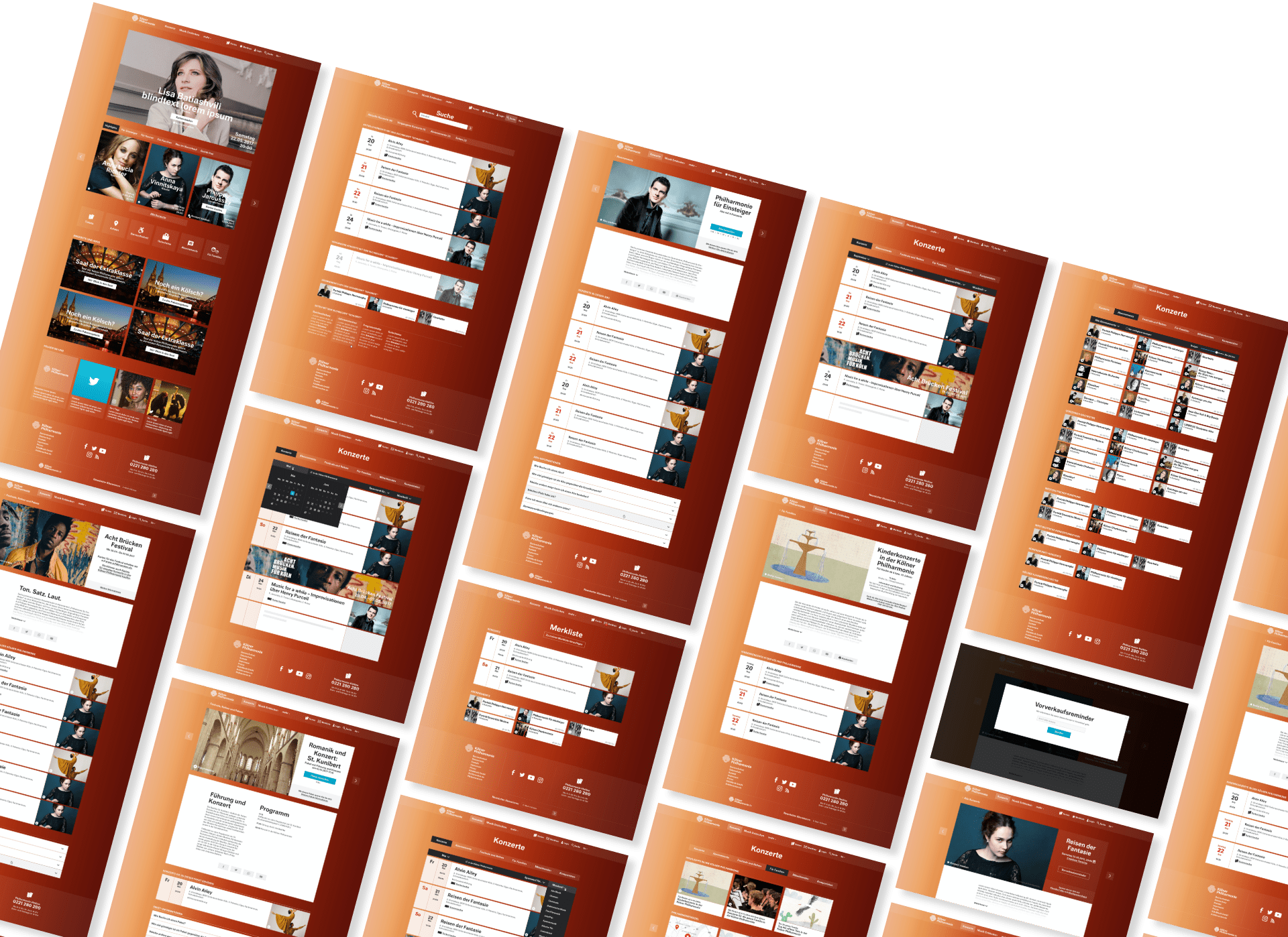 Projekt Übersicht – Kölner Philharmonie | Django, Django Framework, User Centered Design, Design, Mobile-First, Relaunch, Redesign, User-Experience Workshop, Responsive, Personas-Modellierung