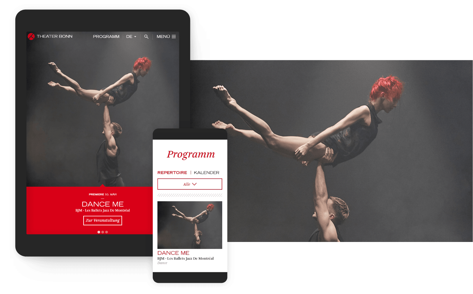 Programm Teaser  – Theater Bonn | Django, Django Framework, User Centered Design, Design, Mobile-First, Relaunch, Redesign, User-Experience Workshop, Responsive, Personas-Modellierung