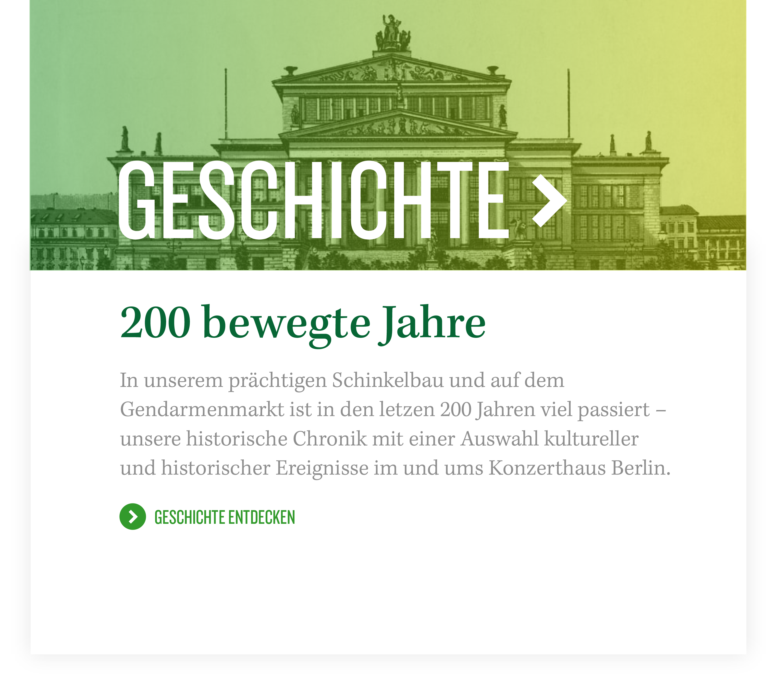 Konzerthaus Berlin – 200 Jahre Geschichte Teaser | MIR MEDIA - Digital Agentur | Django, Django Framework, User Centered Design, Design, User-Experience Workshop, Responsive, CMS, Personas-Modellierung, Mobile-First, Relaunch, Redesign