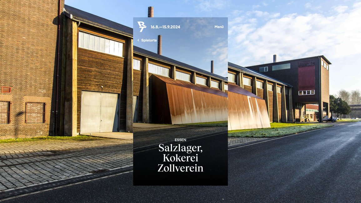 Screenshot der Ruhrtriennale Website: Venue Salzlager, Kokerei Zollverein